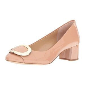 MICHAEL Michael Kors Pauline Pink Patent Leather Low Block Heel Pumps